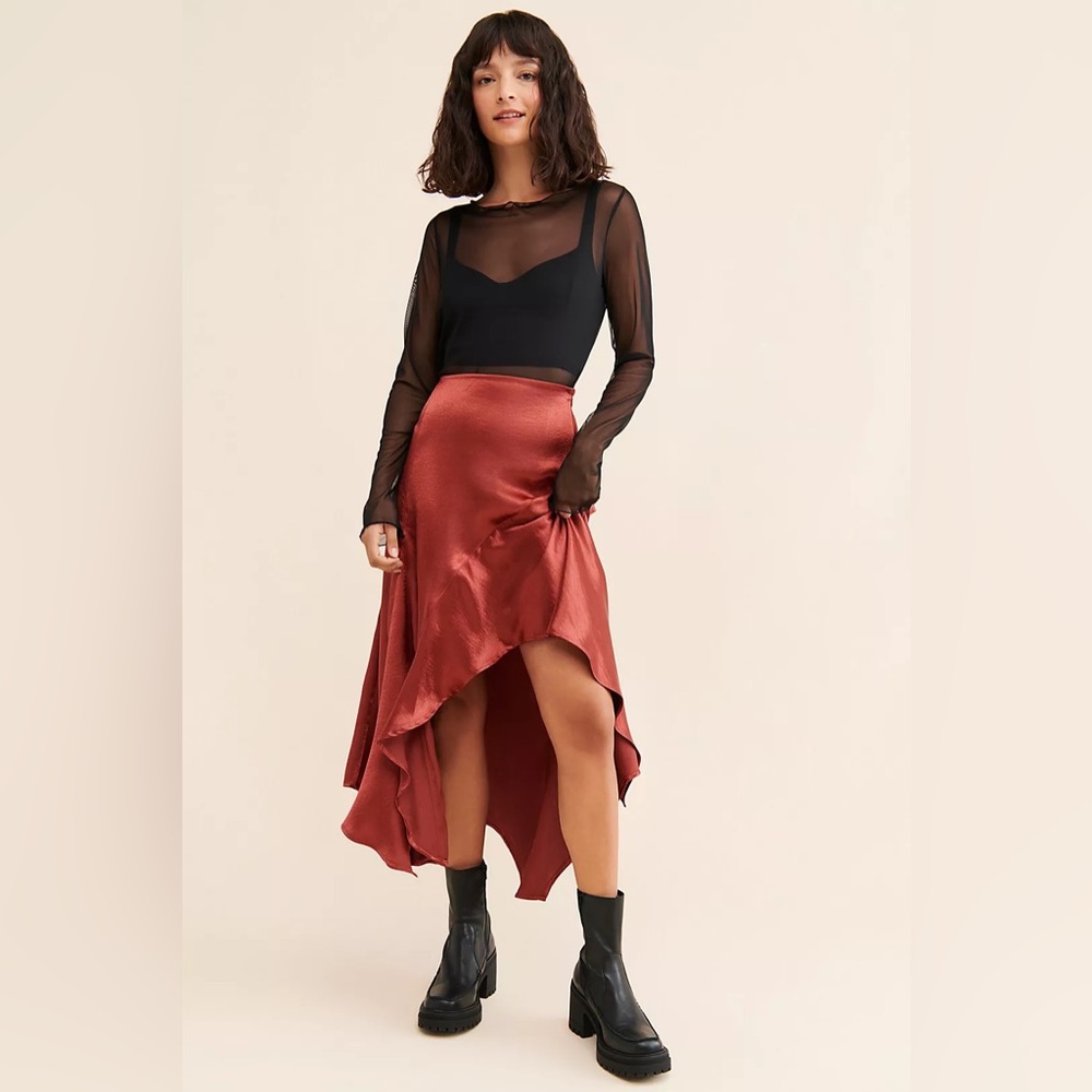 NWOT FREE PEOPLE Sunrise Asymmetrical Skirt MSRP $98 - Picture 3 of 12